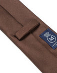Hand Printed Brown Solid Silk Tie