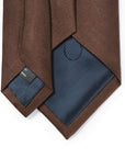Hand Printed Brown Solid Silk Tie