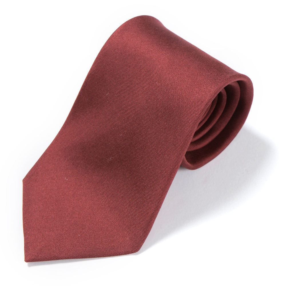 Hand Printed Burgundy Solid Silk Tie