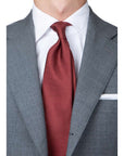 Hand Printed Burgundy Solid Silk Tie