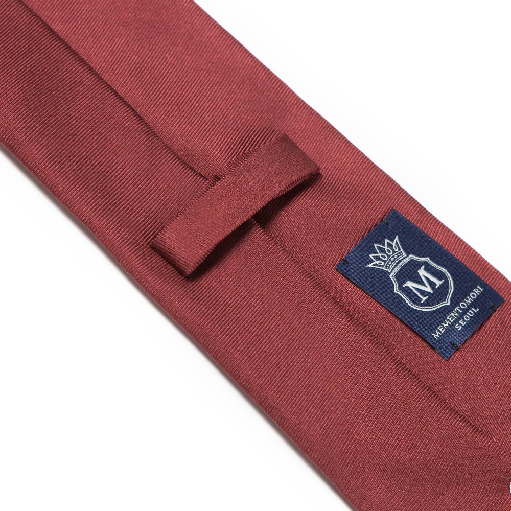 Hand Printed Burgundy Solid Silk Tie