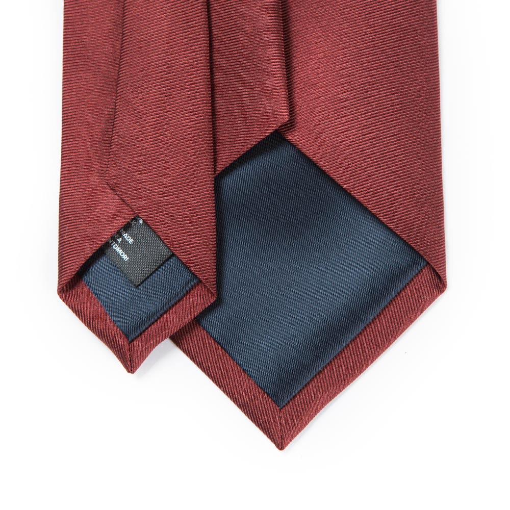 Hand Printed Burgundy Solid Silk Tie
