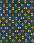 Hand Printed Petit Flower Green Beige Silk Tie