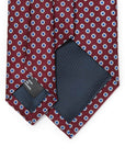 Hand Printed Petit Flower Burgundy White Silk Tie