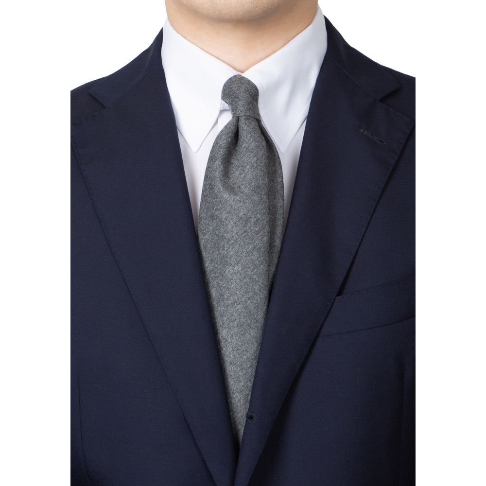 V.B.C Canonico Flannel Light Gray Solid Wool Tie