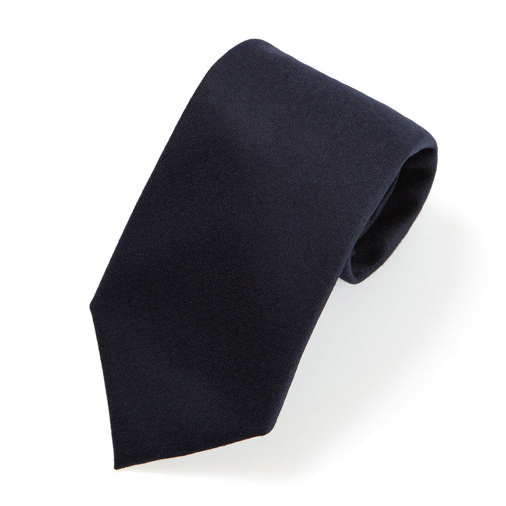 V.B.C Canonico Flannel Dark Navy Solid Wool Tie