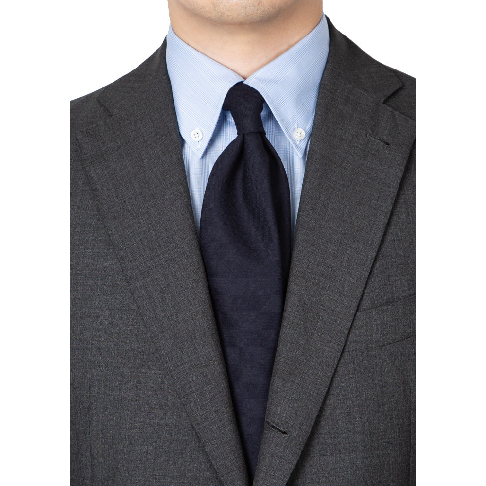 V.B.C Canonico Flannel Dark Navy Solid Wool Tie