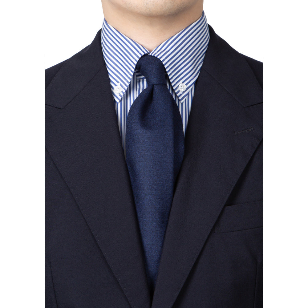V.B.C Canonico Flannel Deep Blue Solid Wool Tie