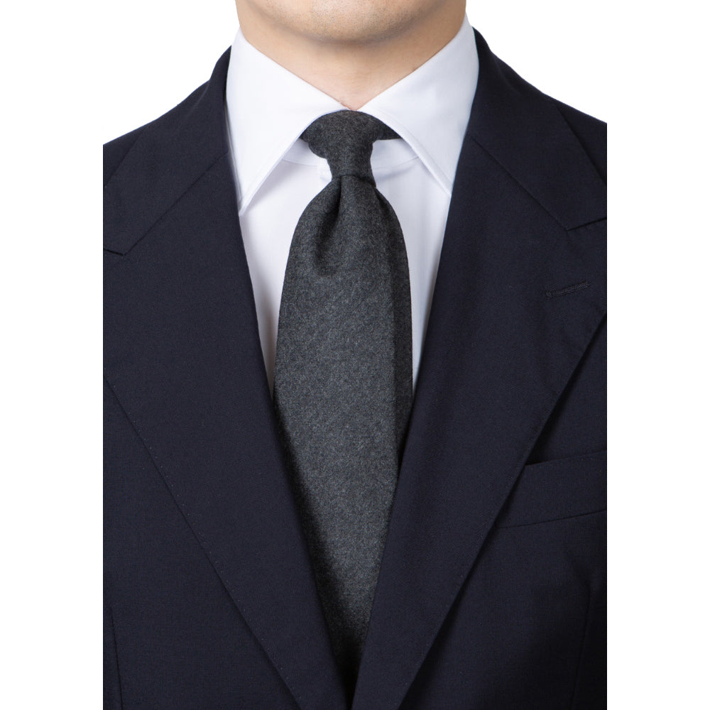 V.B.C Canonico Flannel Middle Gray Solid Wool Tie