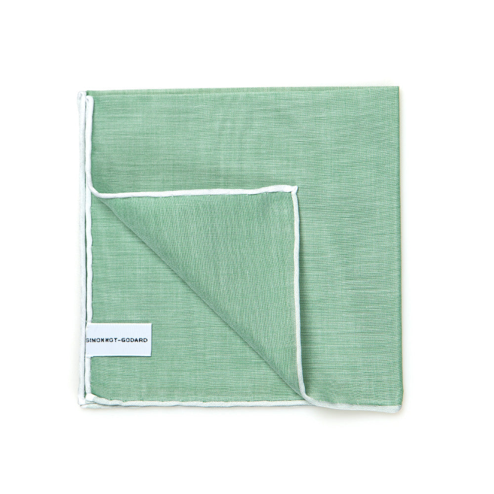 Pompeii Garden Green Cotton Pocket Square