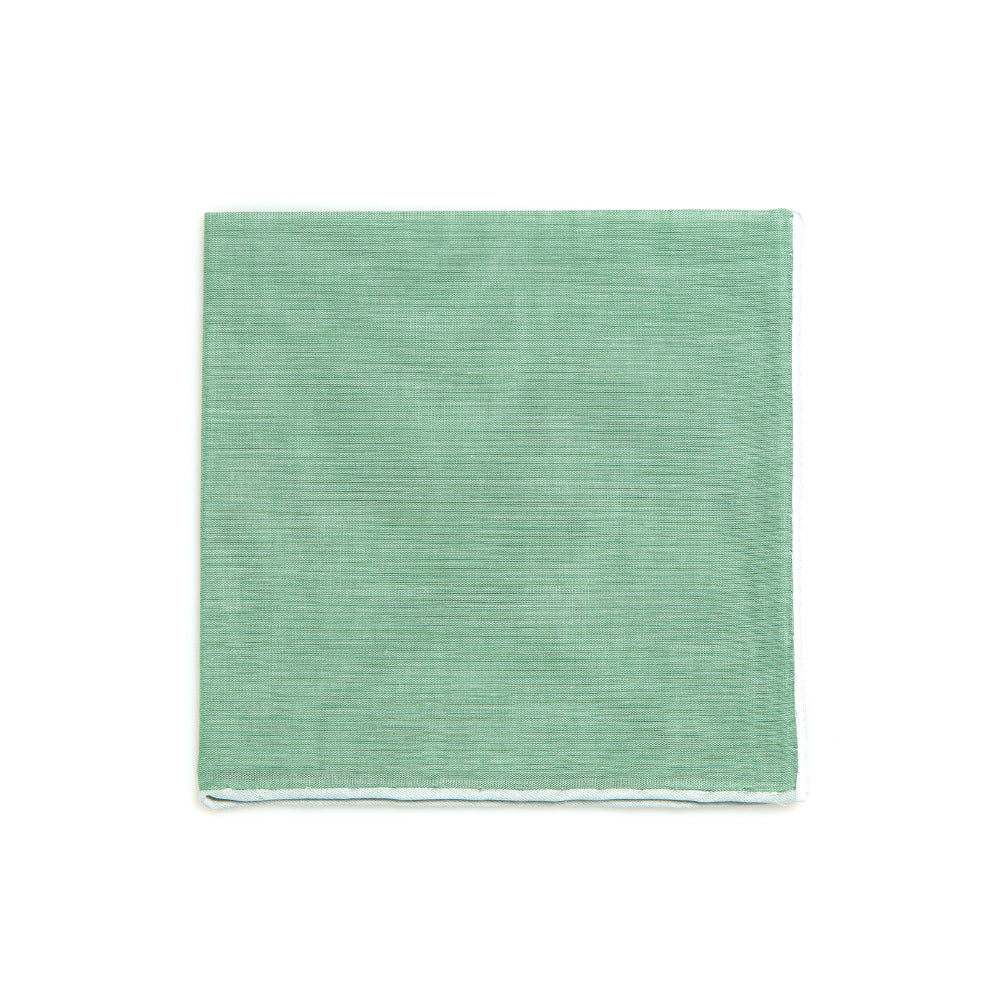 Pompeii Garden Green Cotton Pocket Square