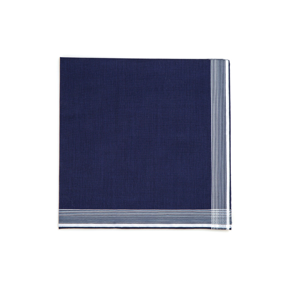 Philharmonic Black Navy Cotton Pocket Square