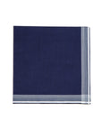 Philharmonic Black Navy Cotton Pocket Square