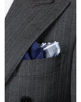 Philharmonic Black Navy Cotton Pocket Square