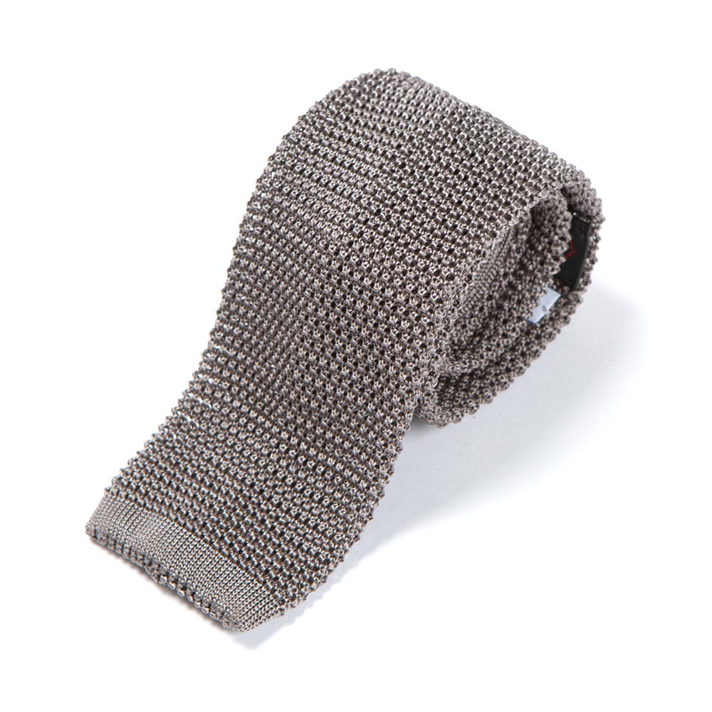 silver knit tie