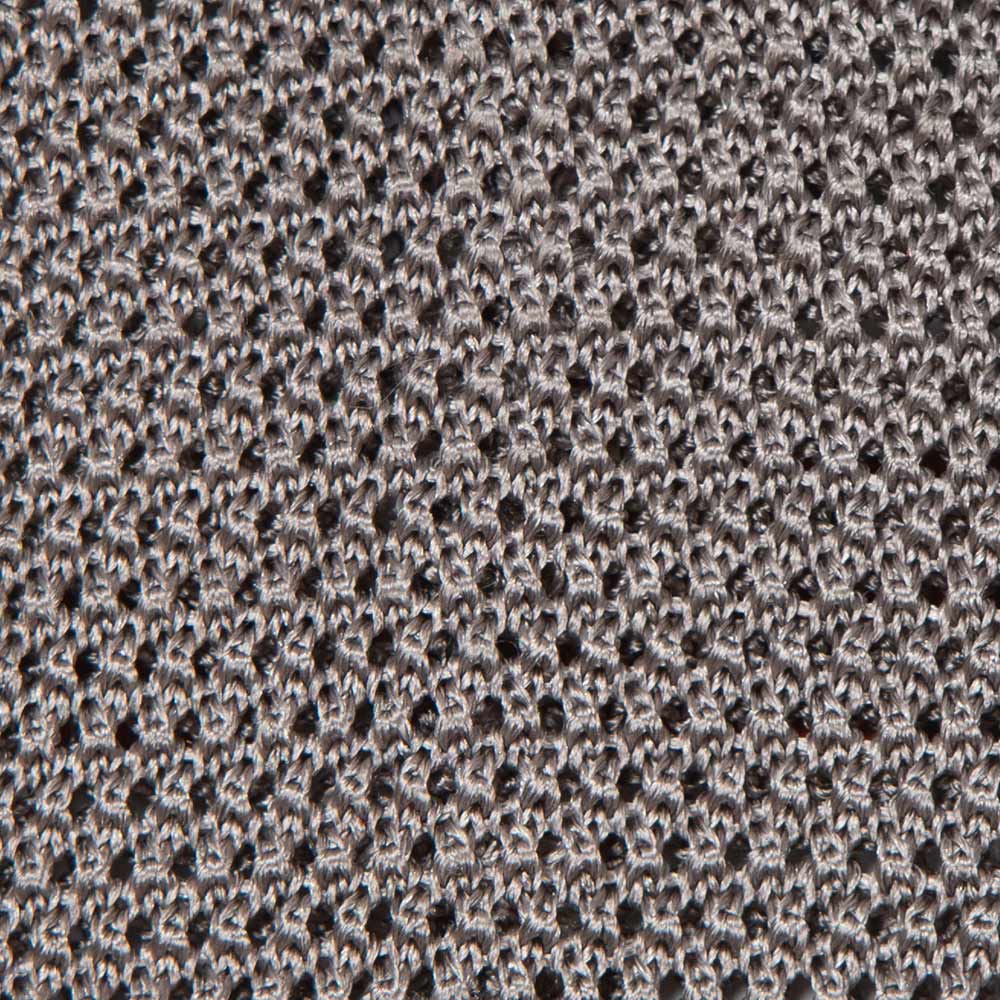 Silver Solid Silk Knit Tie
