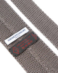 Silver Solid Silk Knit Tie