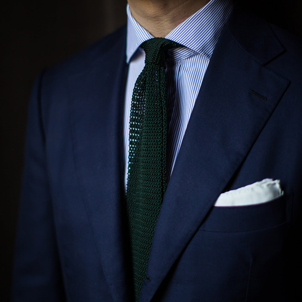Forest Green Solid Silk Knit Tie