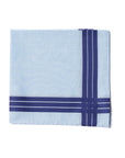 Adele Blue Navy Line Cotton Pocket Square