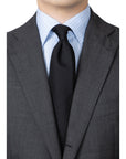 V.B.C Canonico 2ply Black Solid Wool Tie