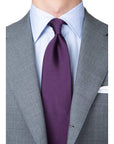 King Twill Solid Bordeaux Silk Tie