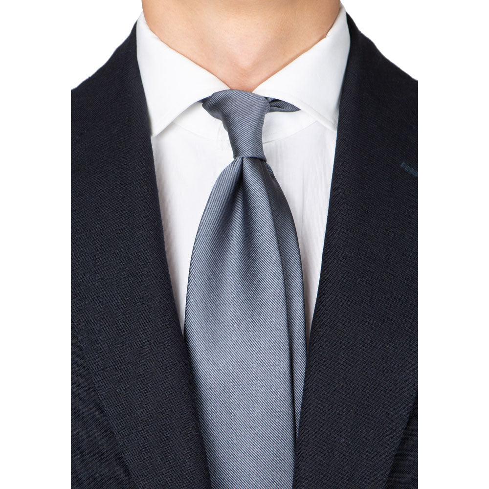 King Twill Solid Charcoal Gray Silk Tie
