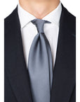 King Twill Solid Charcoal Gray Silk Tie