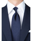 King Twill Solid Dark Navy Silk Tie