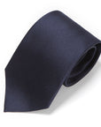 King Twill Solid Dark Navy Silk Tie