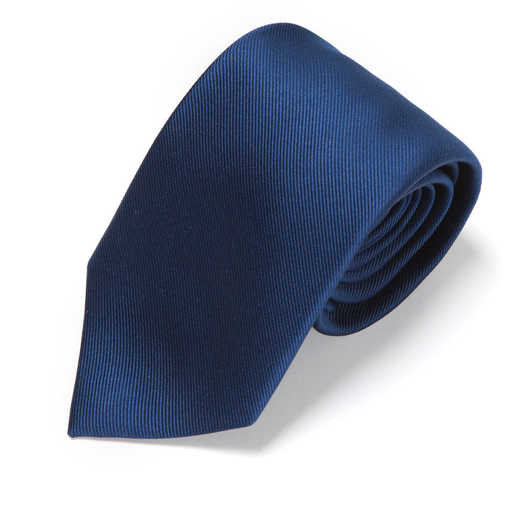 King Twill Solid Navy Silk Tie