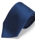 King Twill Solid Navy Silk Tie