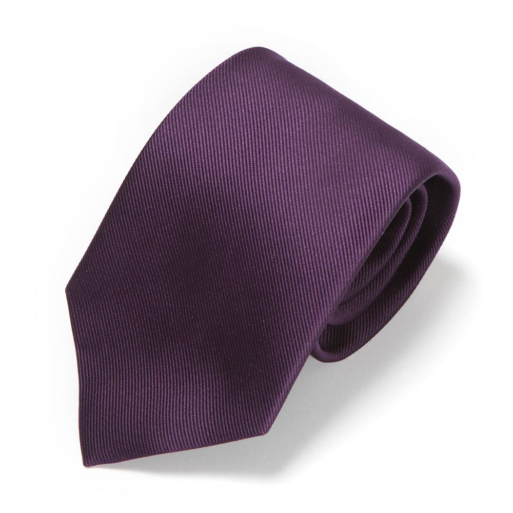 King Twill Solid Bordeaux Silk Tie