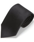 King Twill Solid Black Silk Tie