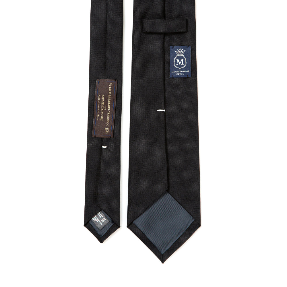 V.B.C Canonico 2ply Black Solid Wool Tie