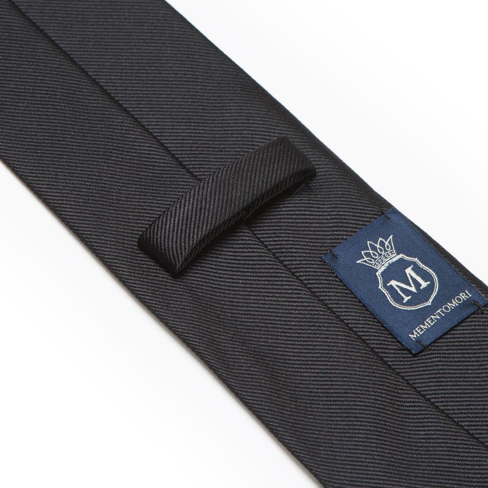 King Twill Solid Black Silk Tie