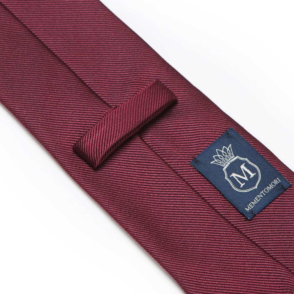 King Twill Solid Burgundy Silk Tie