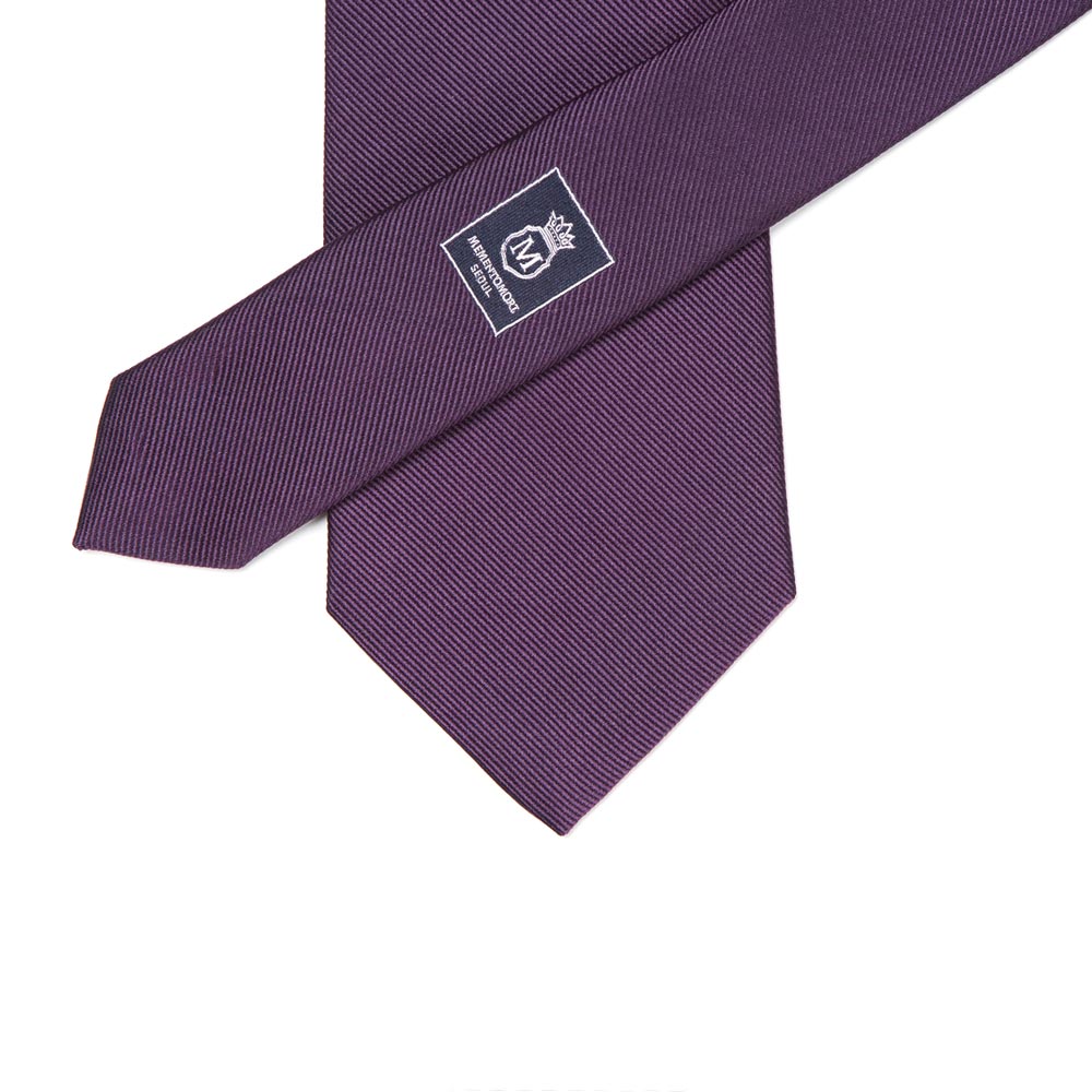 King Twill Solid Bordeaux Silk Tie