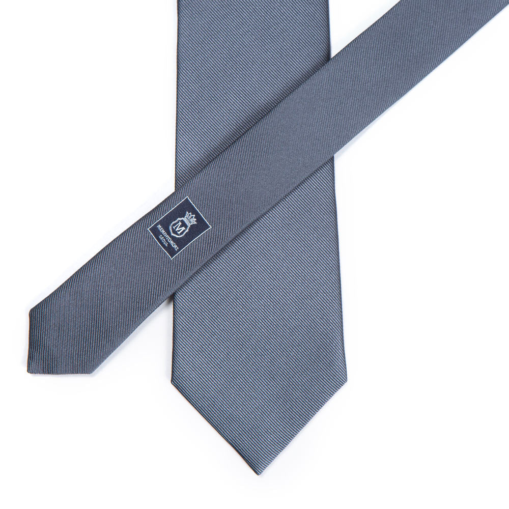 King Twill Solid Charcoal Gray Silk Tie