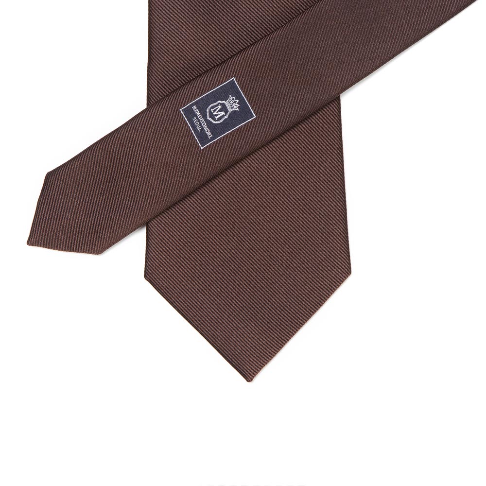 King Twill Solid Brown Silk Tie