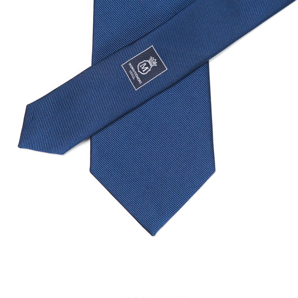 King Twill Solid Navy Silk Tie