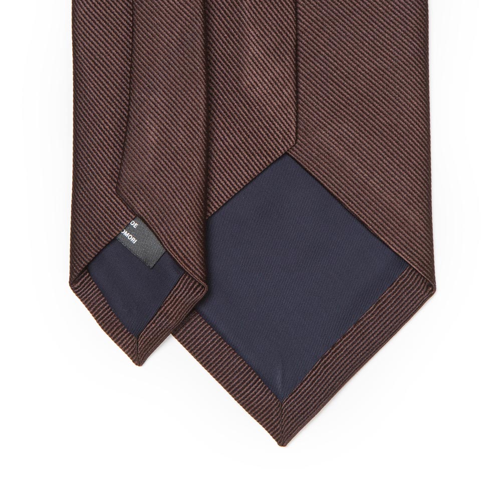 King Twill Solid Brown Silk Tie