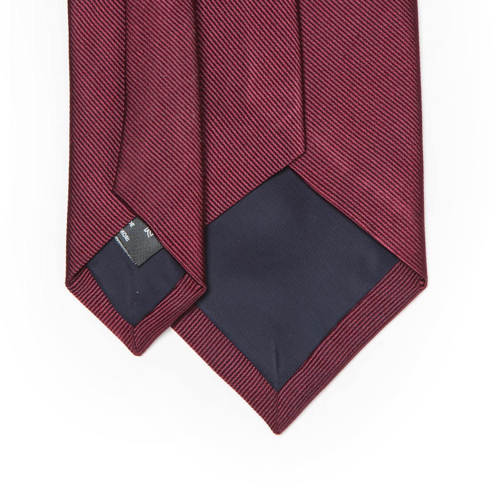 King Twill Solid Burgundy Silk Tie