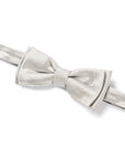 Wedding Silver Satin Silk Bow Tie