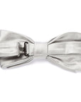 Wedding Silver Satin Silk Bow Tie