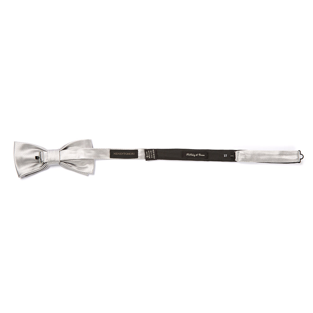 Wedding Silver Satin Silk Bow Tie