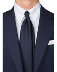 Mori Solid Dark Navy Wool Sfoderato Tie