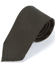 Mori Solid Dark Green Wool Sfoderato Tie