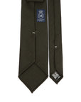 Mori Solid Dark Green Wool Sfoderato Tie