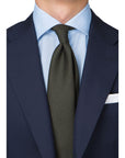 Mori Solid Dark Green Wool Sfoderato Tie