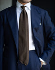 Mori Solid Brown Wool Sfoderato Tie